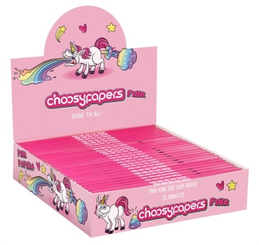 Choosypapers King Size Slim Zigarettenpapier Puking Unicorn Einhorn Pink
